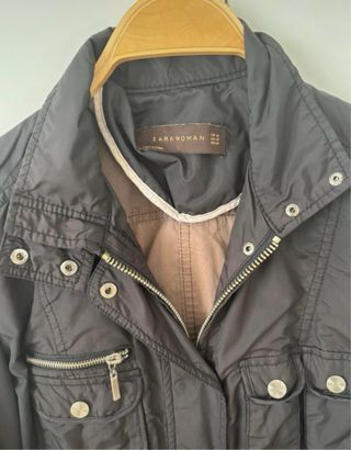 Chaqueta Zara Negra Talla M Entallada Bolsillos