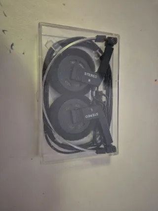 Auriculares plegables Vintage Estéreo Negro