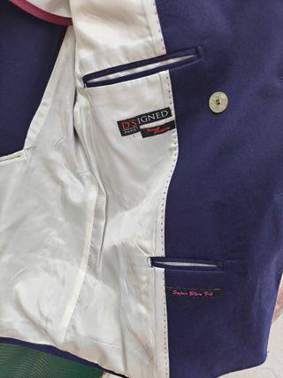 Americana Cruzada Azul Marino Slim Fit