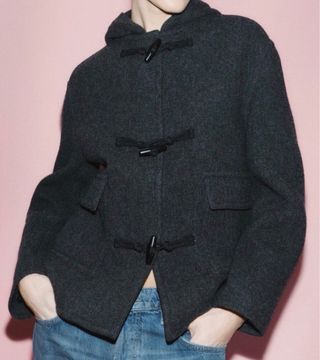 Abrigo corto Zara lana Manteco. Talla M