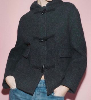 Abrigo corto Zara lana Manteco. Talla M