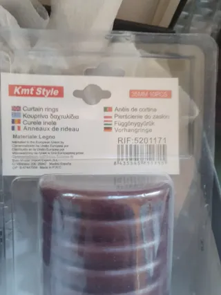 Anelli per tende Kmt Style in legno nuovi