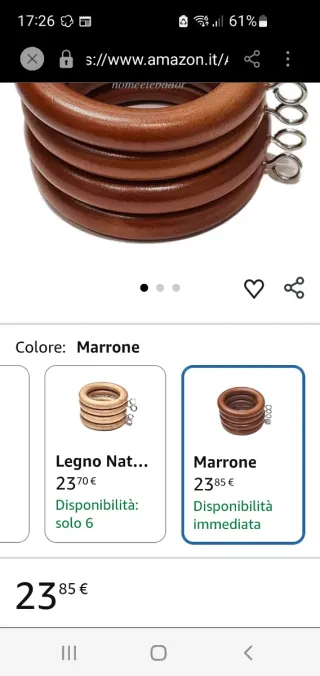 Anelli per tende Kmt Style in legno nuovi