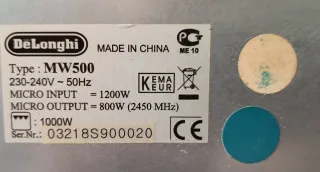 Microondas Delonghi MW500