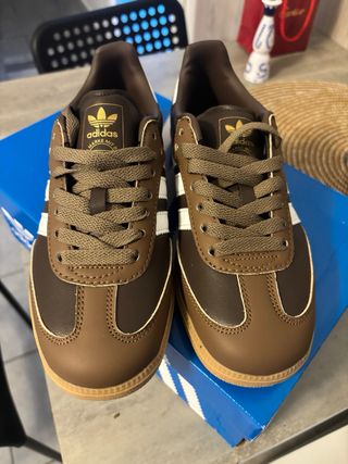 Adidas Samba Donna Tg 37.5 Marrone Bianco