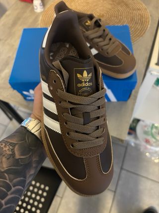 Adidas Samba Donna Tg 37.5 Marrone Bianco