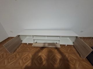 Mueble TV moderno blanco y madera