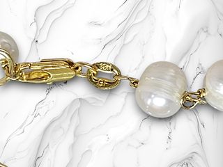 Collana: gold filled 18 kt, perle e corno naturali