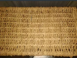 Botellero rústico forja y fibra natural