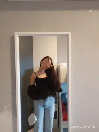 Pantalones anchos denim tiro alto