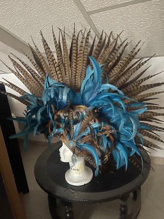 Tocado/adorno plumas carnaval indio