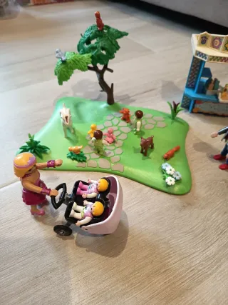 Playmobil giostra, altalene, stand e giardino