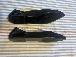 Manoletinas Zara ante y piel negras talla 40