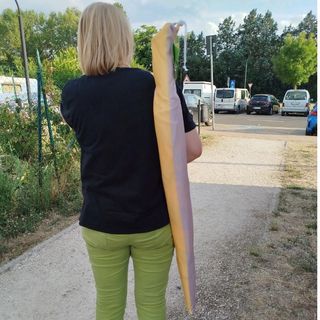 Ombrellone da giardino/spiaggia bianco e giallo