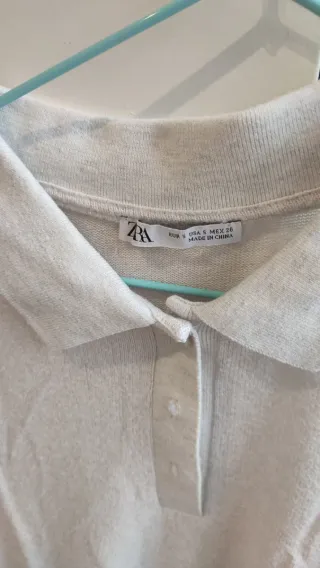 Camiseta Zara Punto Gris Talla M