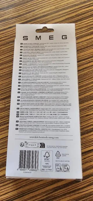 Conjunto de talheres Smeg 4 peças Preçp por conj