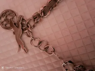 Collar cadena plateada Bimba y Lola  Logotipo Galg