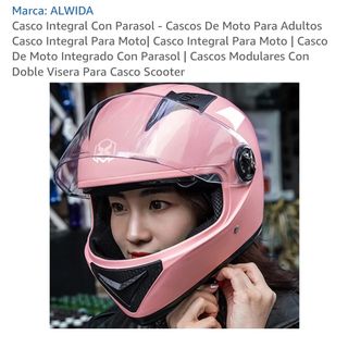 Casco integral moto rosa