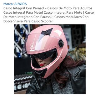 Casco integral moto rosa