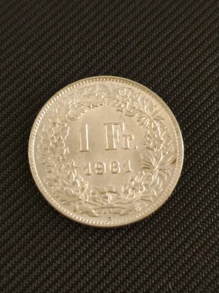 Lote de 1 Francos Suizos de plata 1945, 1957, 1961