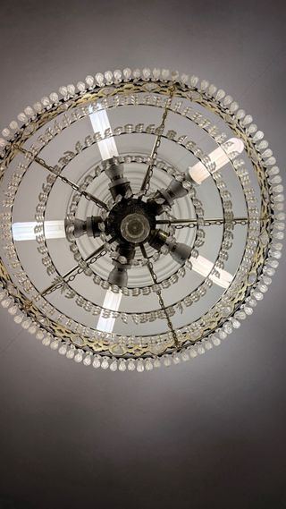 Lámpara de techo de cristal y metal