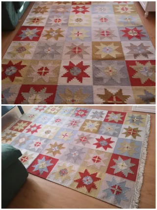 Tappeto in lana multicolore