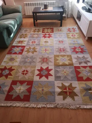 Tappeto in lana multicolore