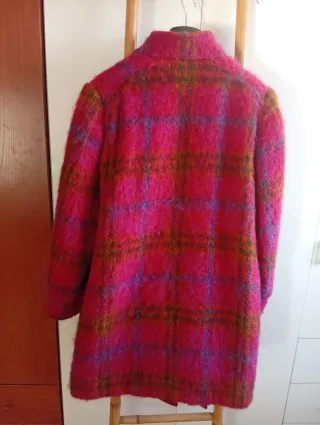 Abrigo vintage francés cuadros multicolor