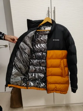 Parka Columbia Caballero Negra y Naranja