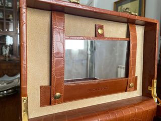 Neceser de piel efecto cocodrilo