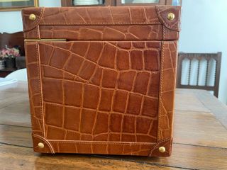 Neceser de piel efecto cocodrilo