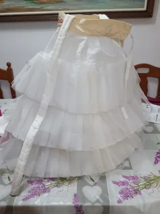 Can-can blanco de tul de niña 6-7 años, 65cm.