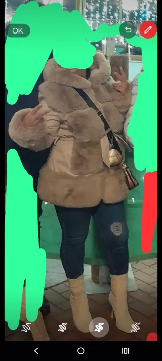 Abrigo AIRISA Beige/Rosa Talla XL