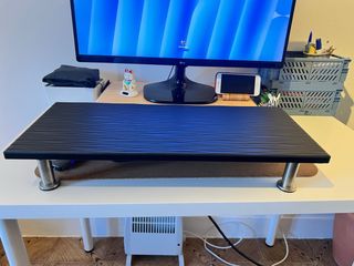 Supporto per Monitor Elevato Nero e Argento