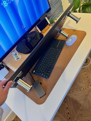 Supporto per Monitor Elevato Nero e Argento