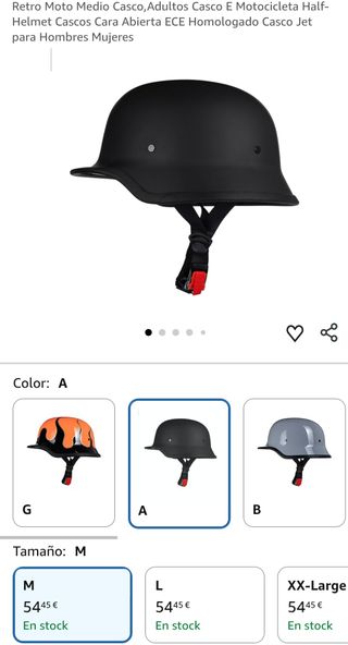 Casco Retro Motocicleta Negro