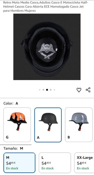 Casco Retro Motocicleta Negro