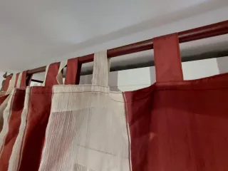 Coppia Tende Lunghe Bordeaux e Panna