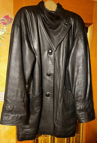 Cazadora Piel Vintage Negra