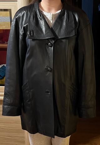 Cazadora Piel Vintage Negra