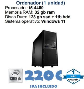 Computer Intel Core i5 32GB RAM 1TB SSD+HDD
