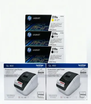 Pack 2 Impresoras Brother QL800.3×HP laserjet 219A