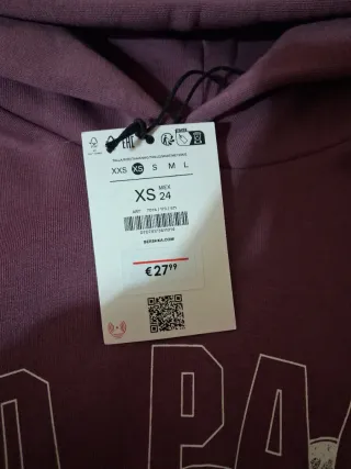 Sudadera Bershka S. Paulo Flores Talla XS