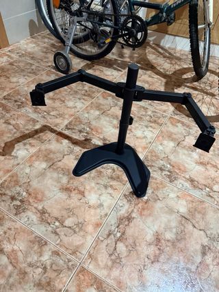 Supporto doppio monitor nero