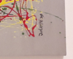 Acrilico su tela argentata 100x15