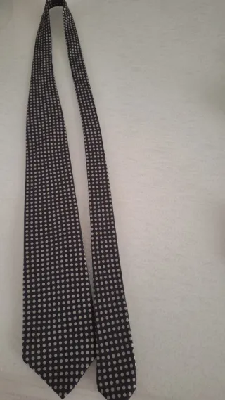 Cravatta Giorgio Armani Uomo Pois Nero Beige