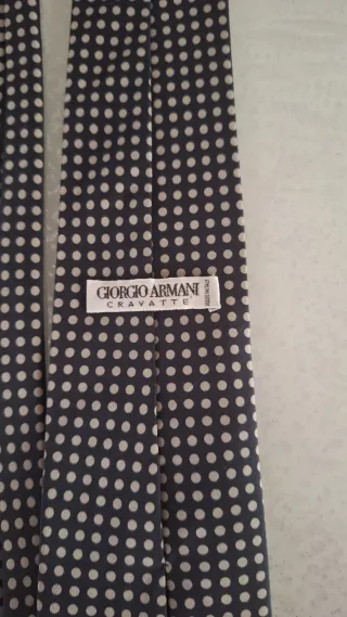 Cravatta Giorgio Armani Uomo Pois Nero Beige