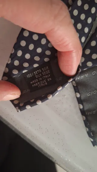 Cravatta Giorgio Armani Uomo Pois Nero Beige