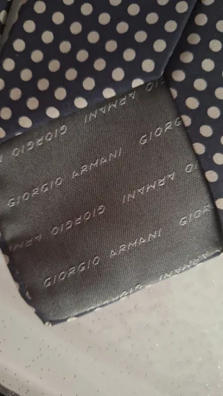 Cravatta Giorgio Armani Uomo Pois Nero Beige