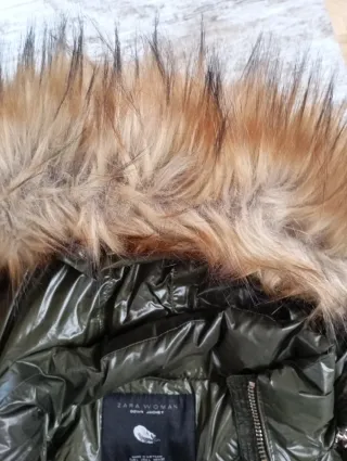 Chaqueta plumífero Zara verde mujer